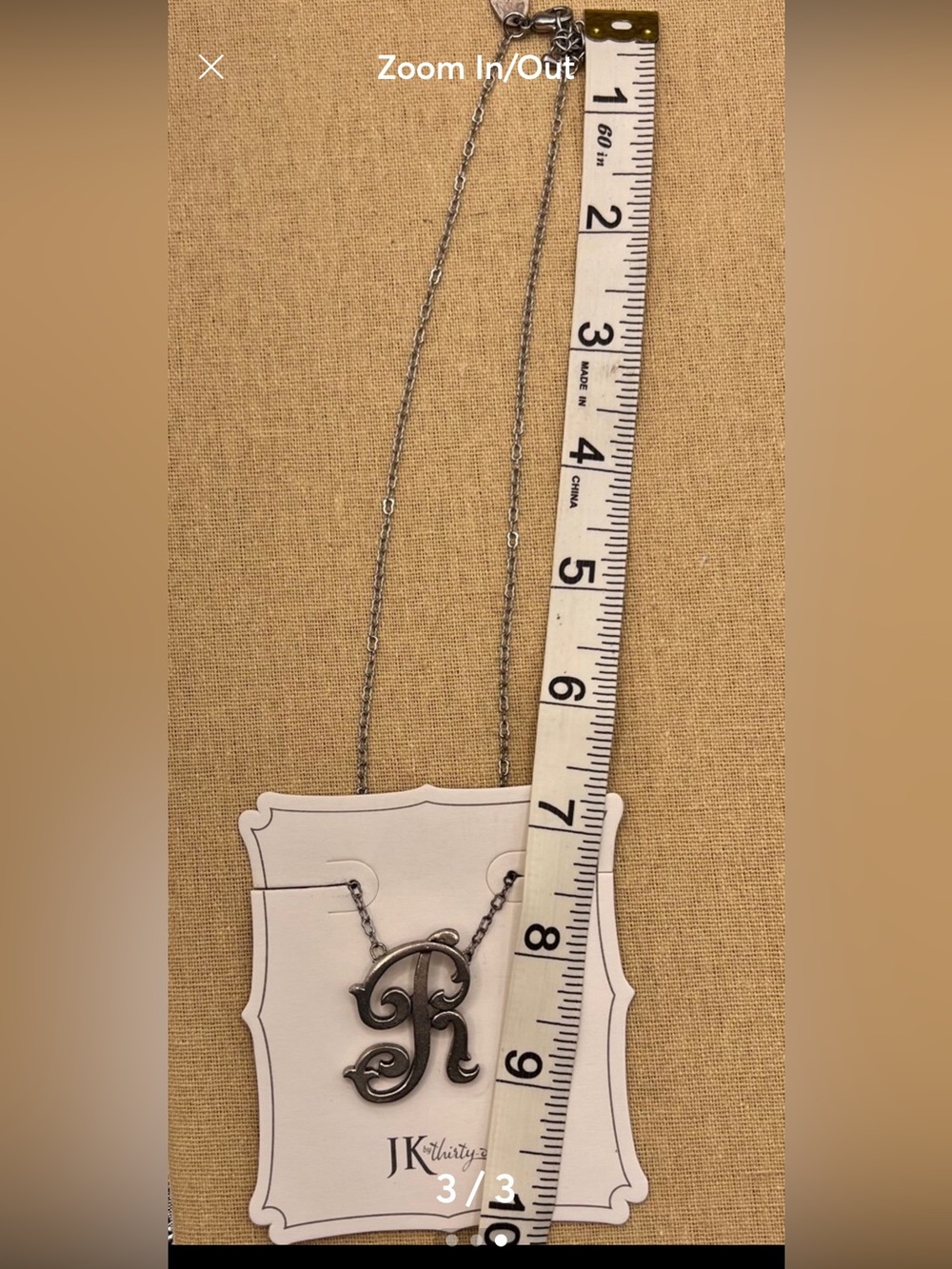 “R” - Pewter Initial necklace- by Jk Thirty One - Picture 3 of 5